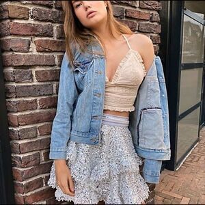 Free People x Ixiah Sequin Tiered Mini Skirt